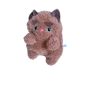 Aurora beads sassy mewmews brown plush cat fluffy soft 6"